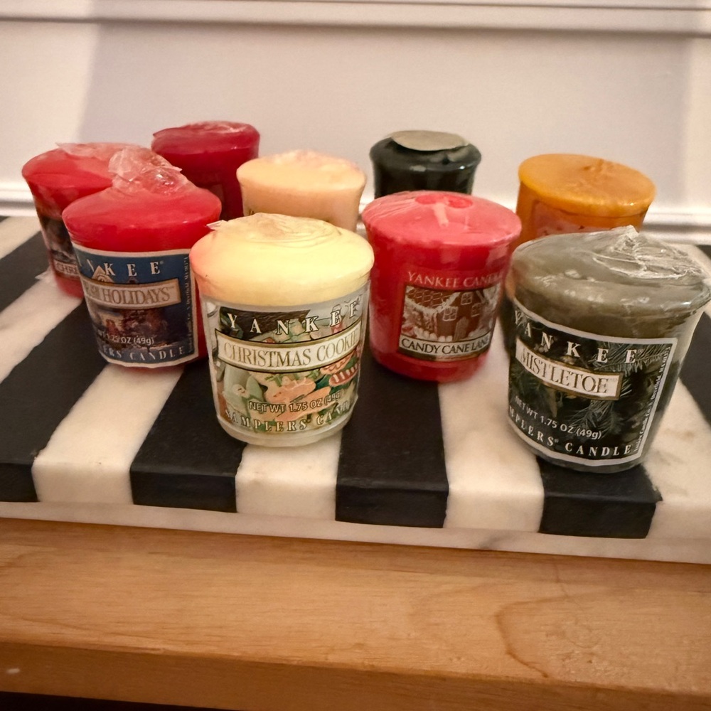 Vintage Yankee Candle Christmas Lot small candles lot of 9 As Is!